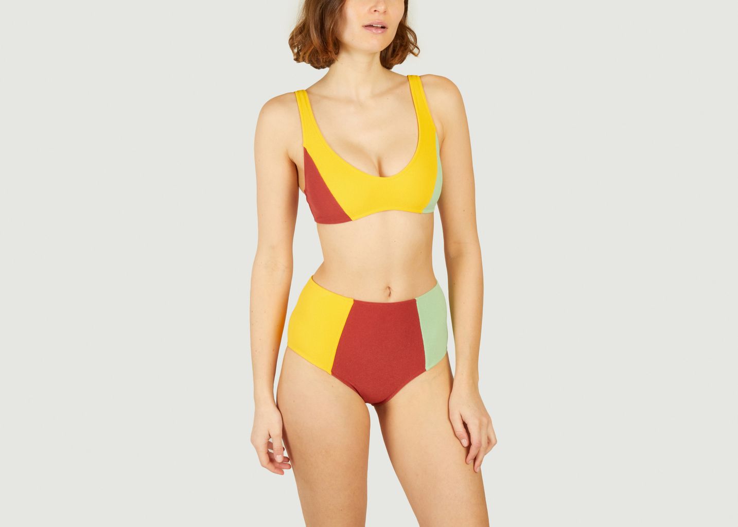 Color Block Terry Bikini Top - Bobo Choses