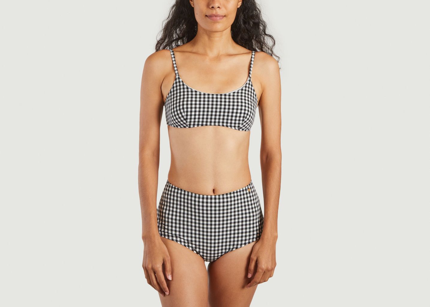 Maillot 2 pièces vichy taille haute - Bohodot