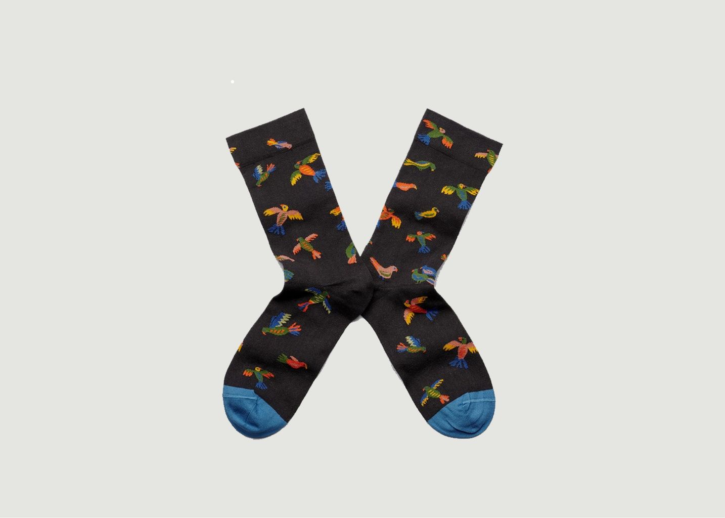 Birds socks with contrasting toe - Bonne Maison