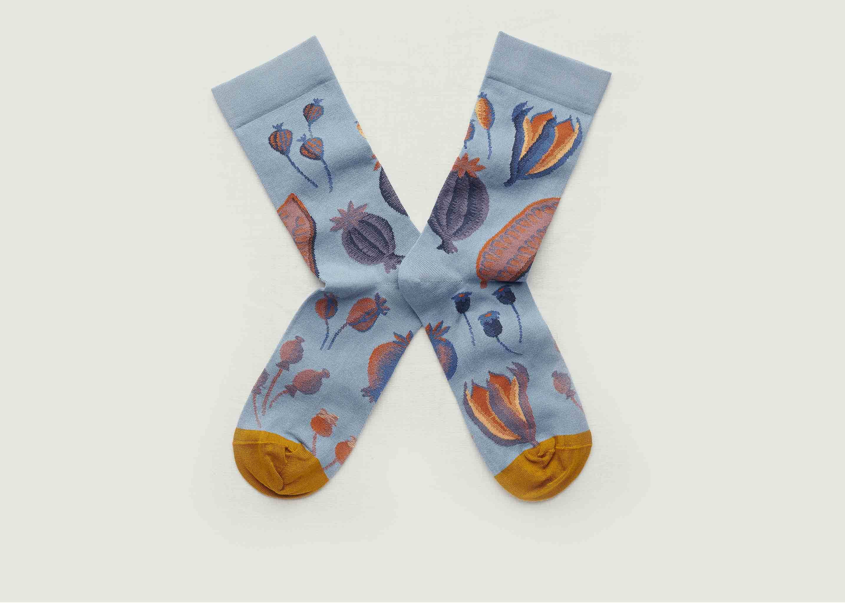 Graine floral pattern socks Light Blue Bonne Maison