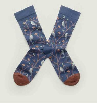 Chaussettes oiseaux à pointe contrastée