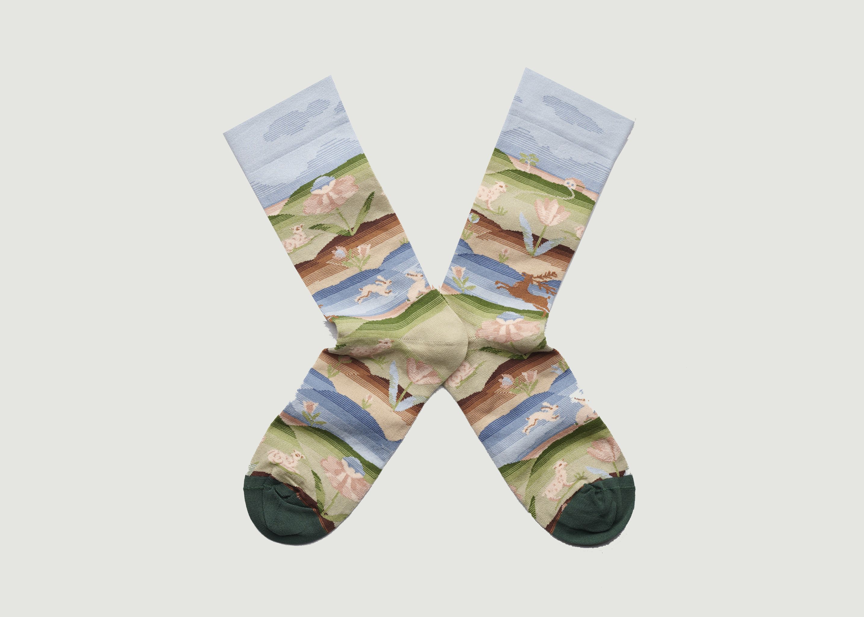 Paysage Ciel pattern socks - Bonne Maison