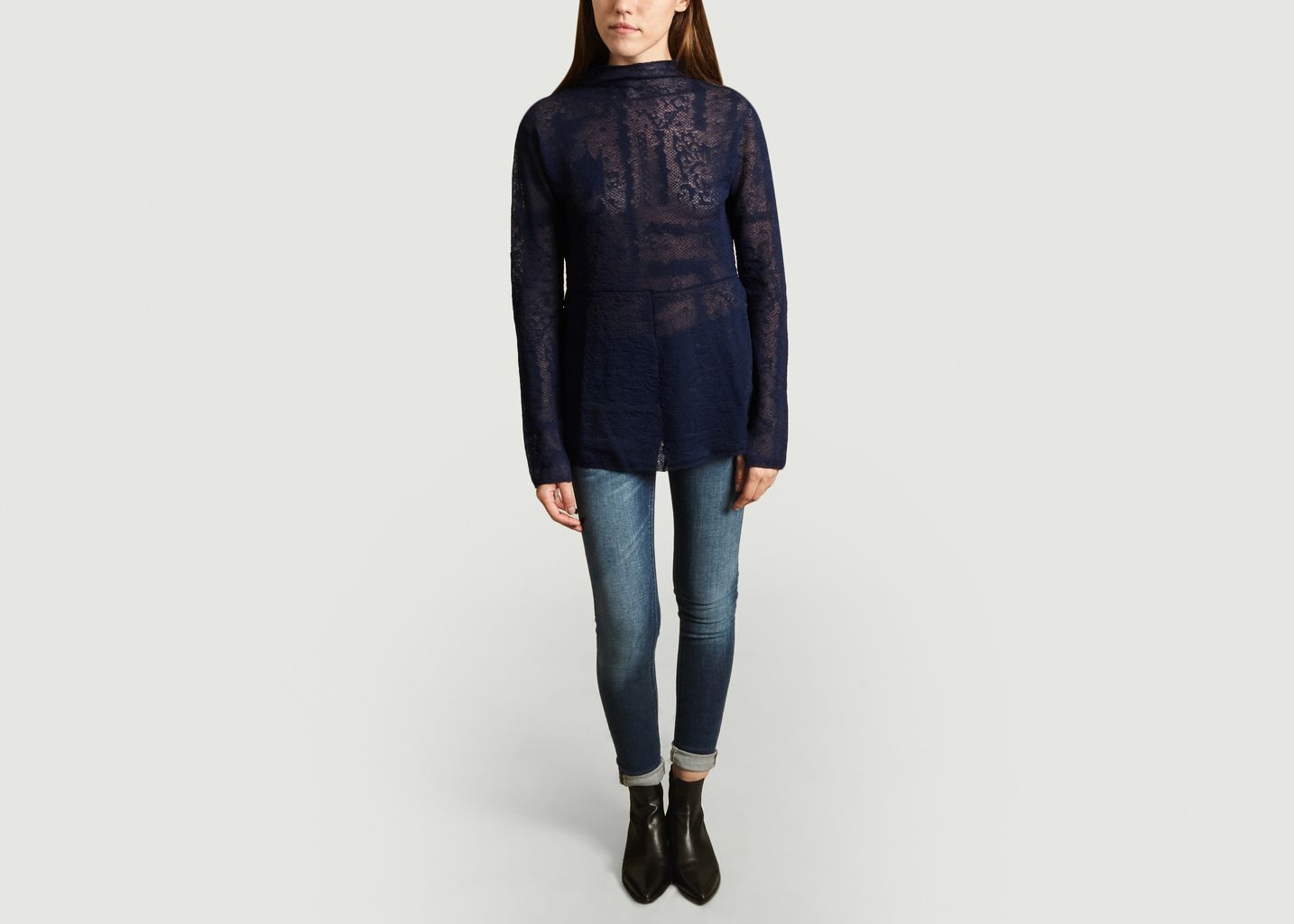 Top Mauria Col Montant Dentelle Nuit - By Malene Birger