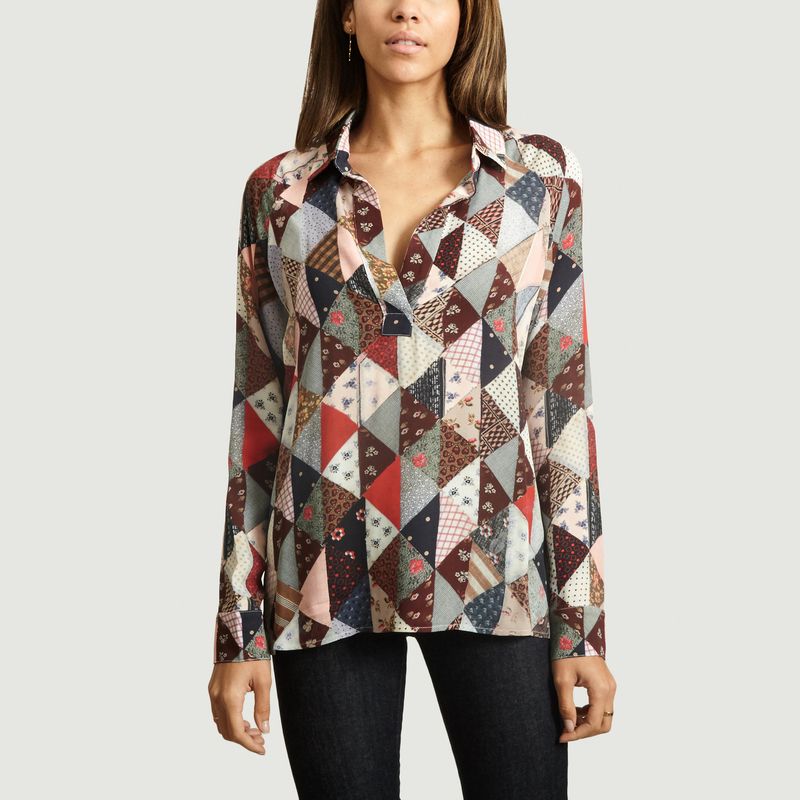 Olivia patchwork pattern blouse - By Malene Birger