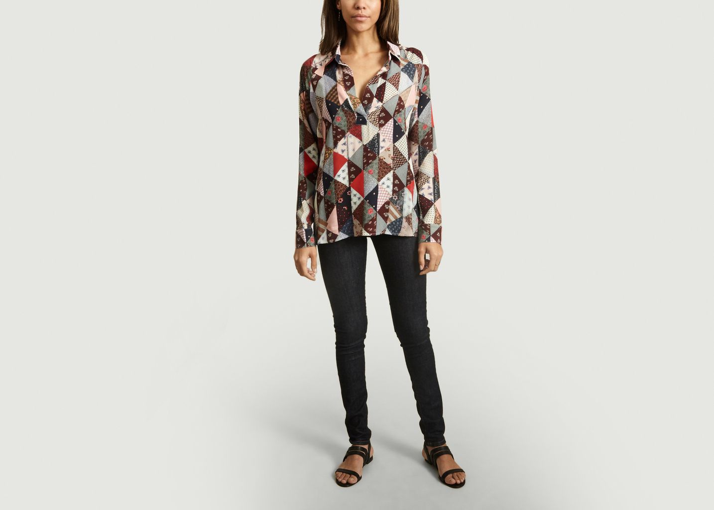 Olivia patchwork pattern blouse - By Malene Birger