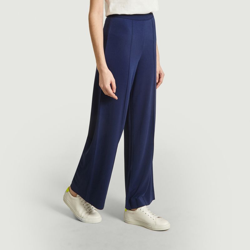 STREET 9 Women Navy Blue Loose Fit High-Rise Cotton Trousers Price in  India, Full Specifications & Offers | DTashion.com