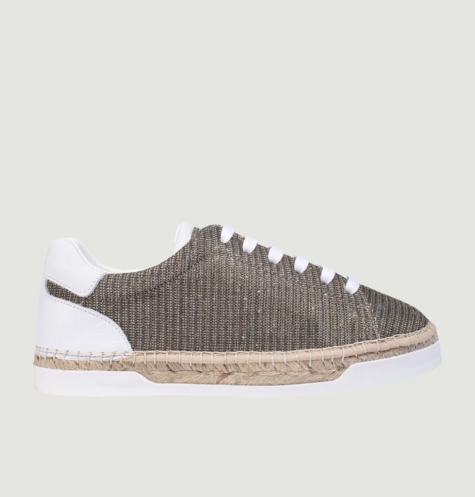 Lancry leather and lurex sneakers Silver Canal Saint Martin L Exception