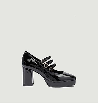 Pigalle patent leather platform slippers