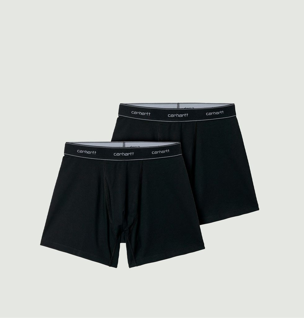 Pack of 2 Cotton Boxer Briefs Black Carhartt WIP