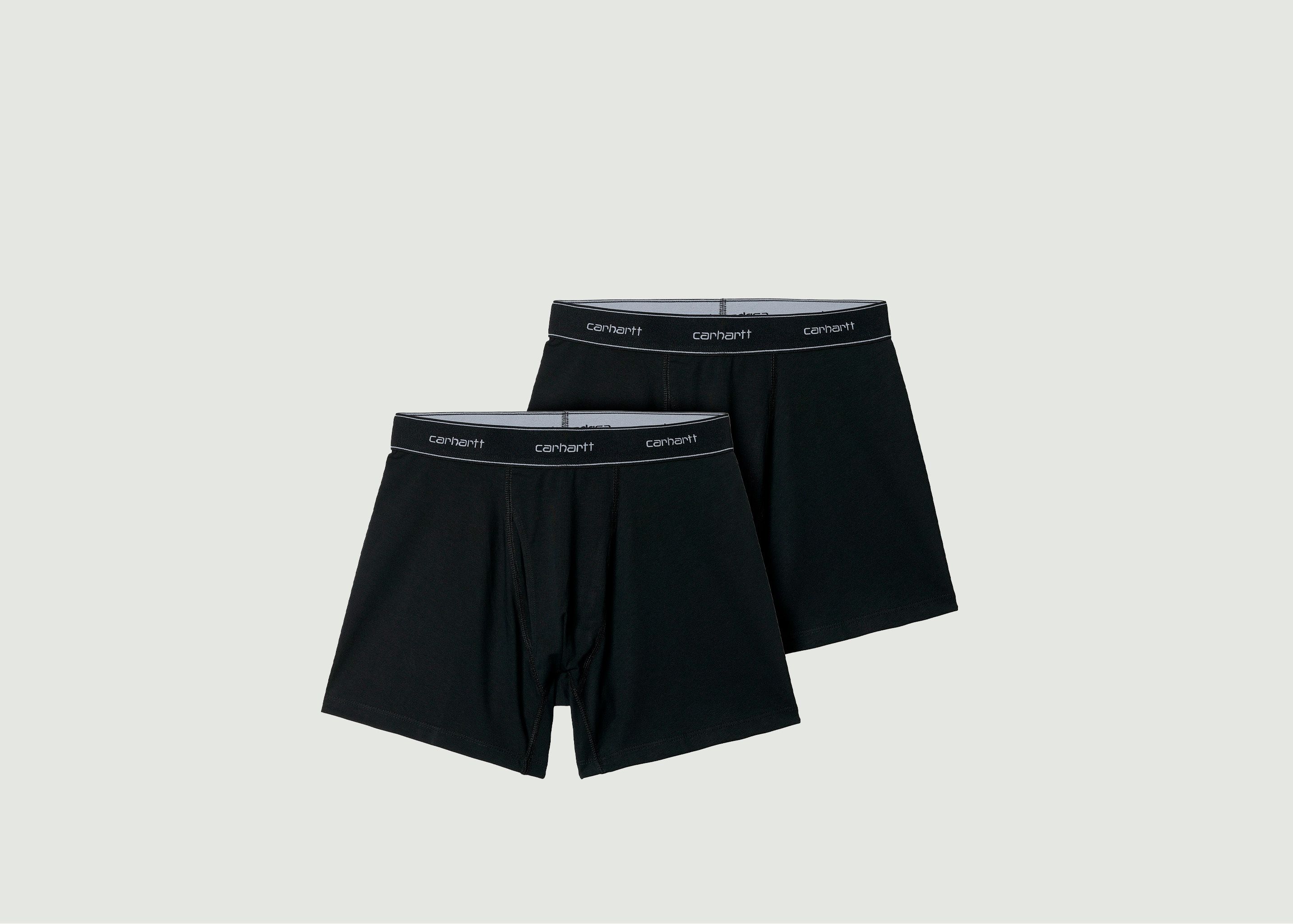 Pack of 2 Cotton Boxer Briefs Black Carhartt WIP