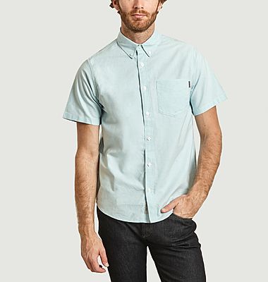 Chemise manches courtes en coton Oxford à poche