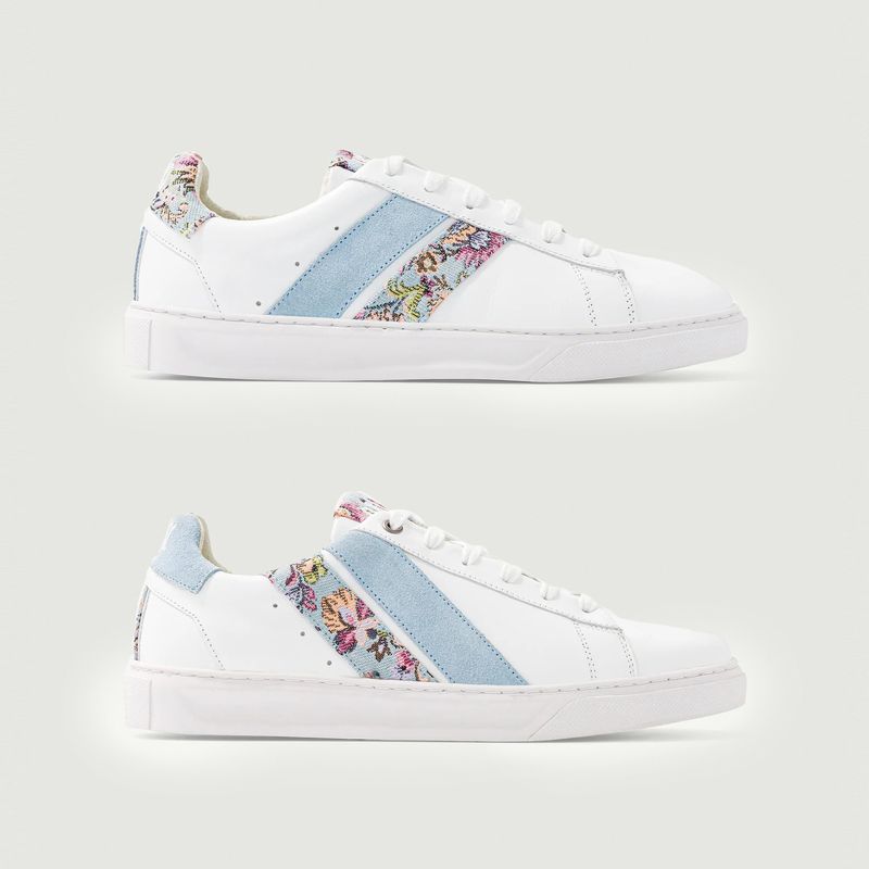 Sneakers Blue Floral White Caval L Exception