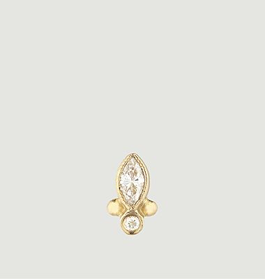 Marquise stud earring with diamond