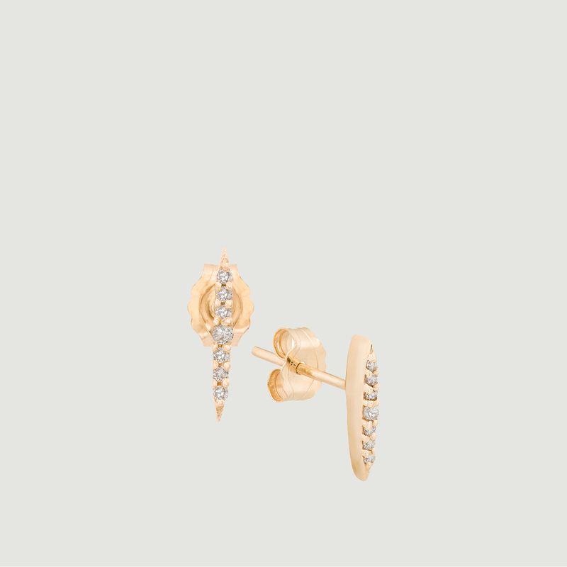 Sunbeams gold and diamonds earrings - Celine Daoust