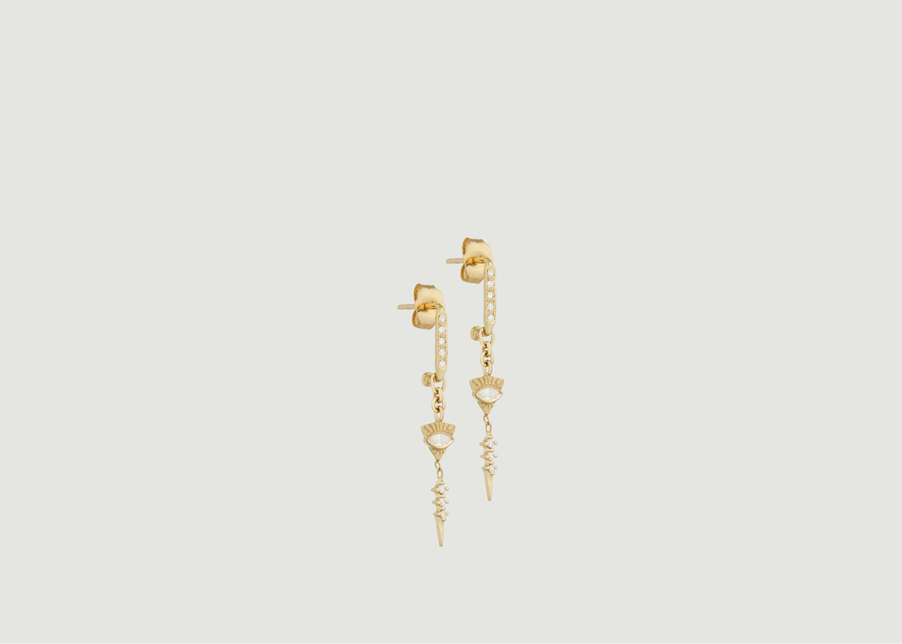 Totem-Ohrringe aus Saphiren und Diamanten mit baumelnden Ohrringen - Celine Daoust