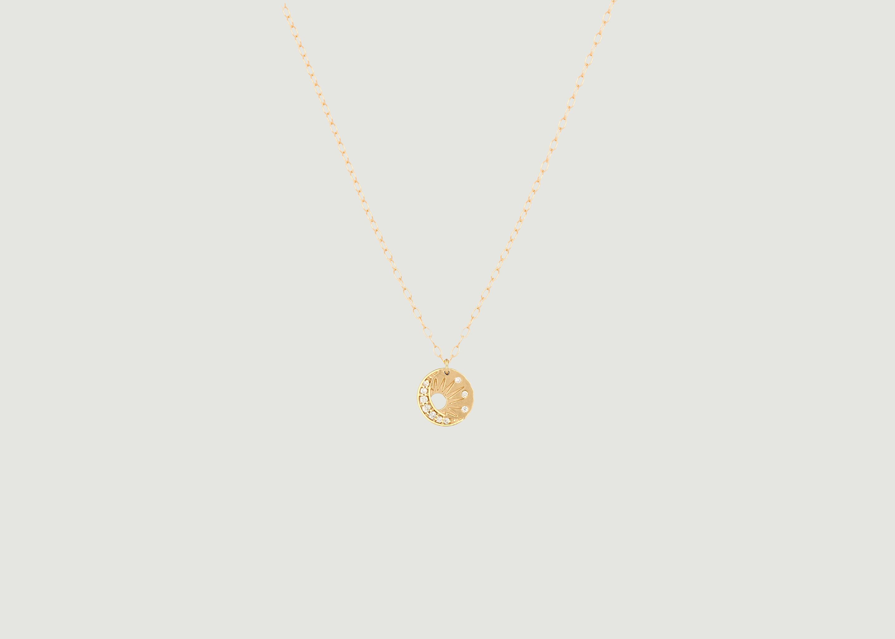 Kleine Sonne und Mond Goldkette mit Medaille - Celine Daoust