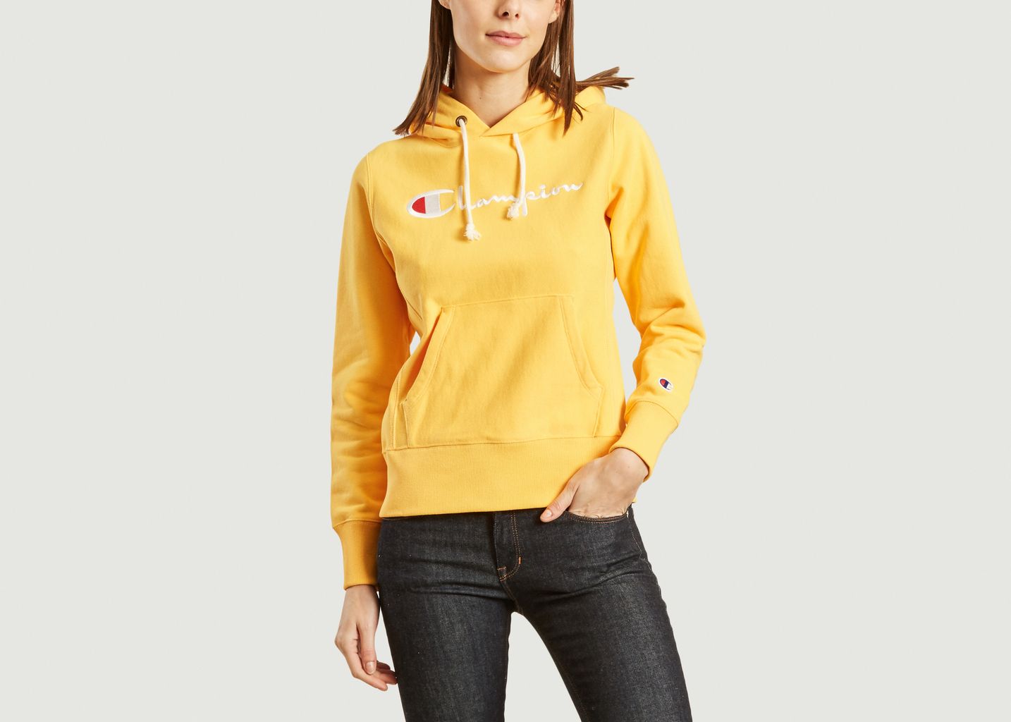 Hoodie Reverse Weave Jaune Champion | L'Exception