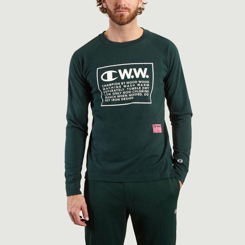 T-shirt ML Rodney Crewneck Logo Champion x Wood Wood - Champion