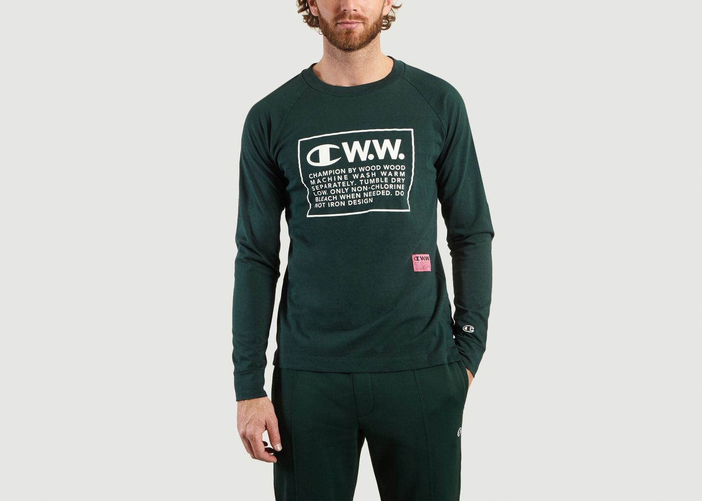 T-shirt ML Rodney Crewneck Logo Champion x Wood Wood - Champion