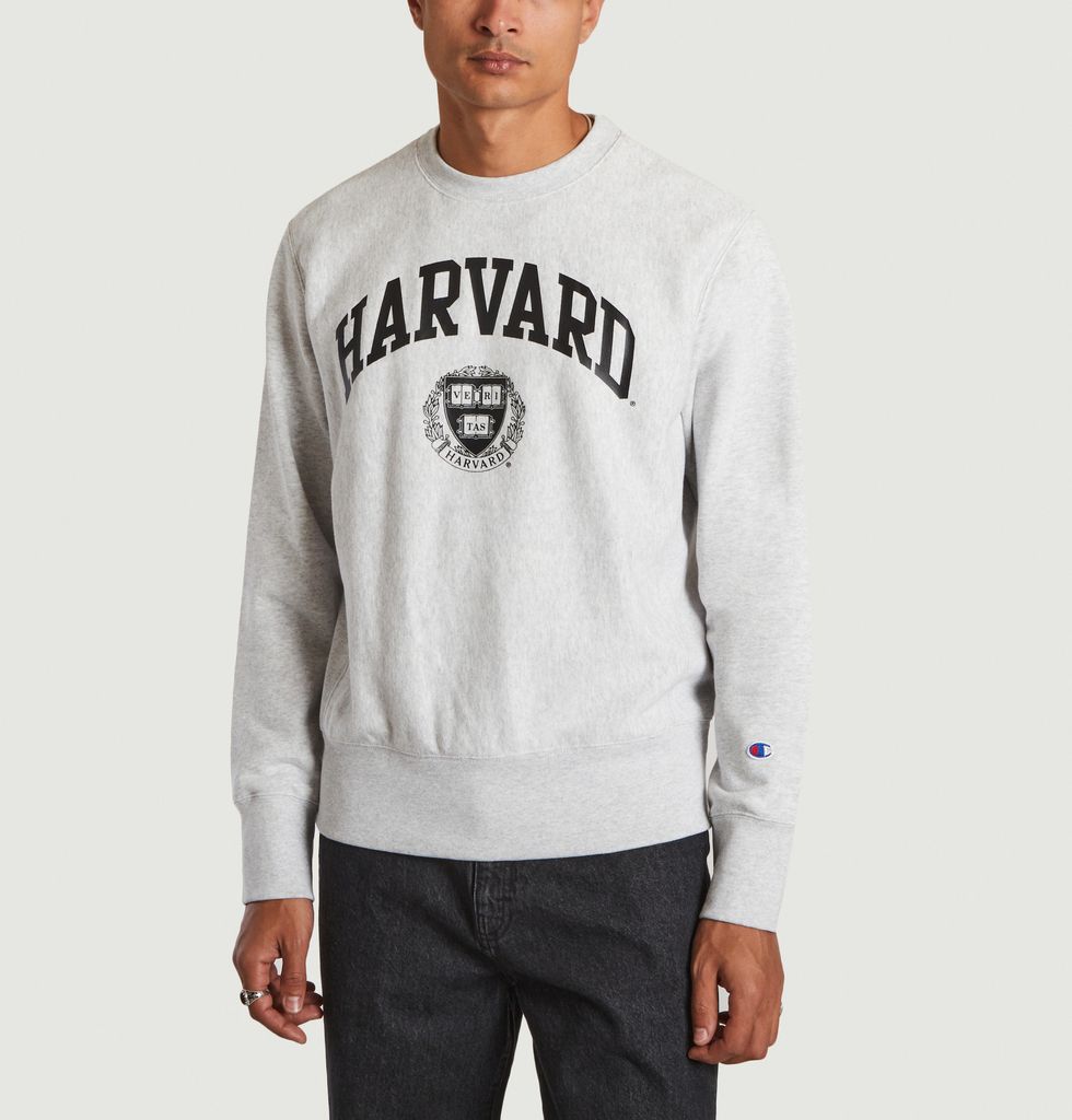 gray harvard sweatshirt