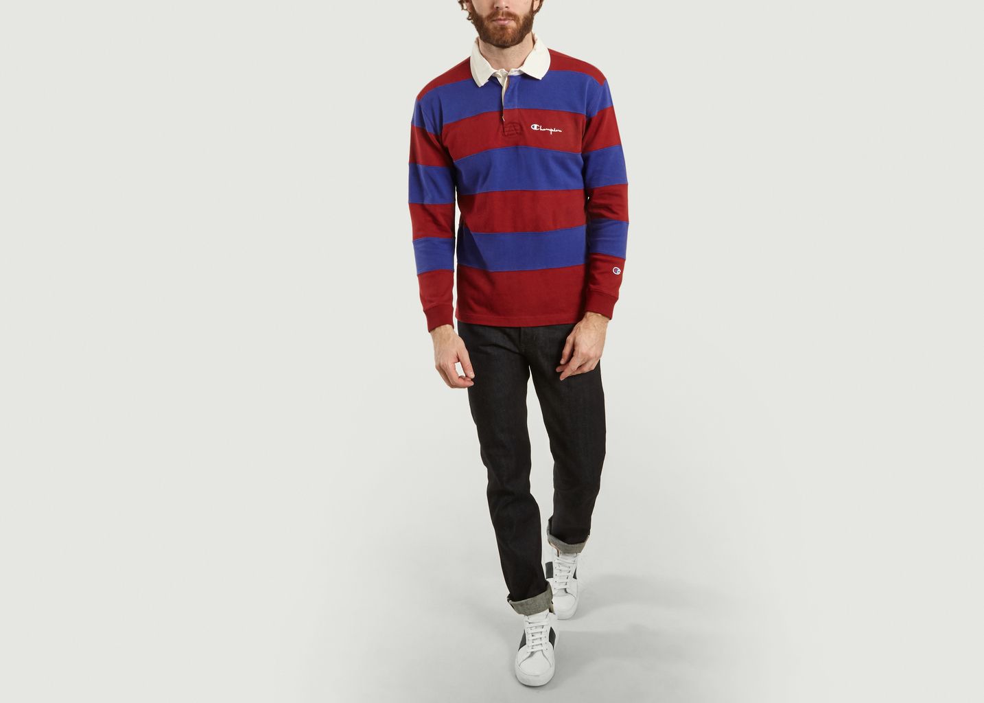 Striped Rugby Polo Long Sleeves Blue Champion | L’Exception