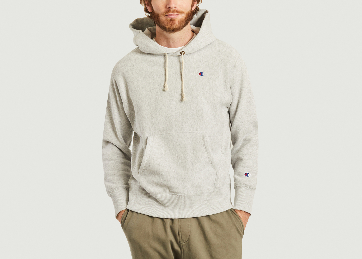 champion light grey hoodie