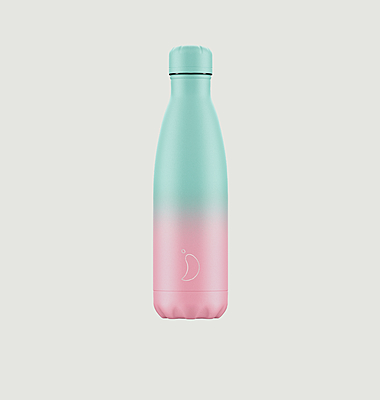 Bouteille réutilisable 500ml Dégradé Pastel Rose / Turquoise 