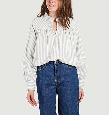 Albane cotton and linen striped shirt