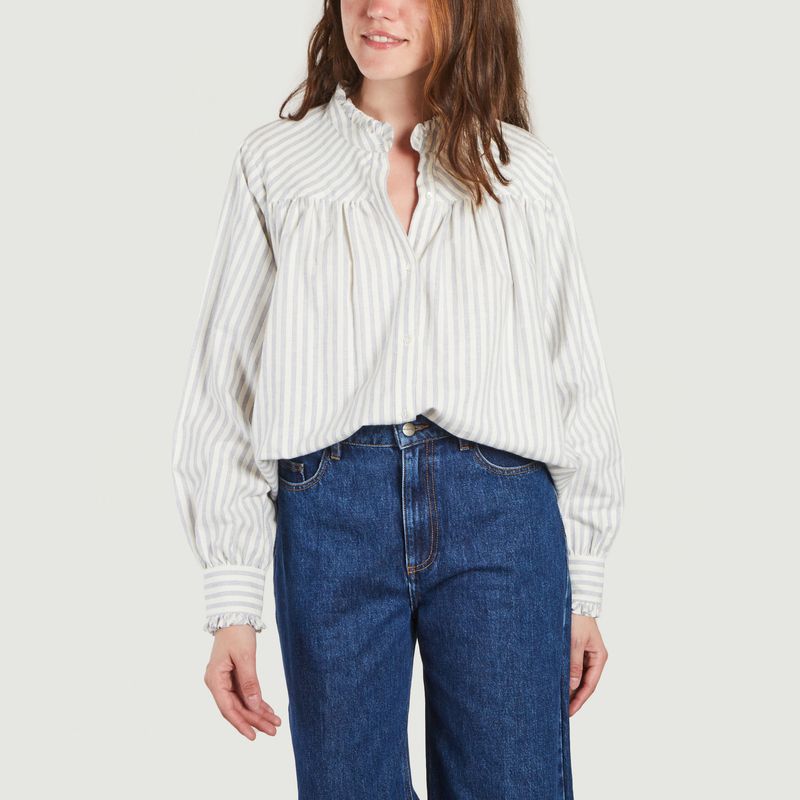 Albane cotton and linen striped shirt - Chloé Stora