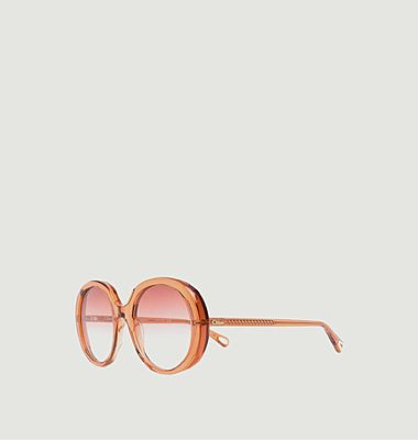 Shiny Transparent Peach Glasses