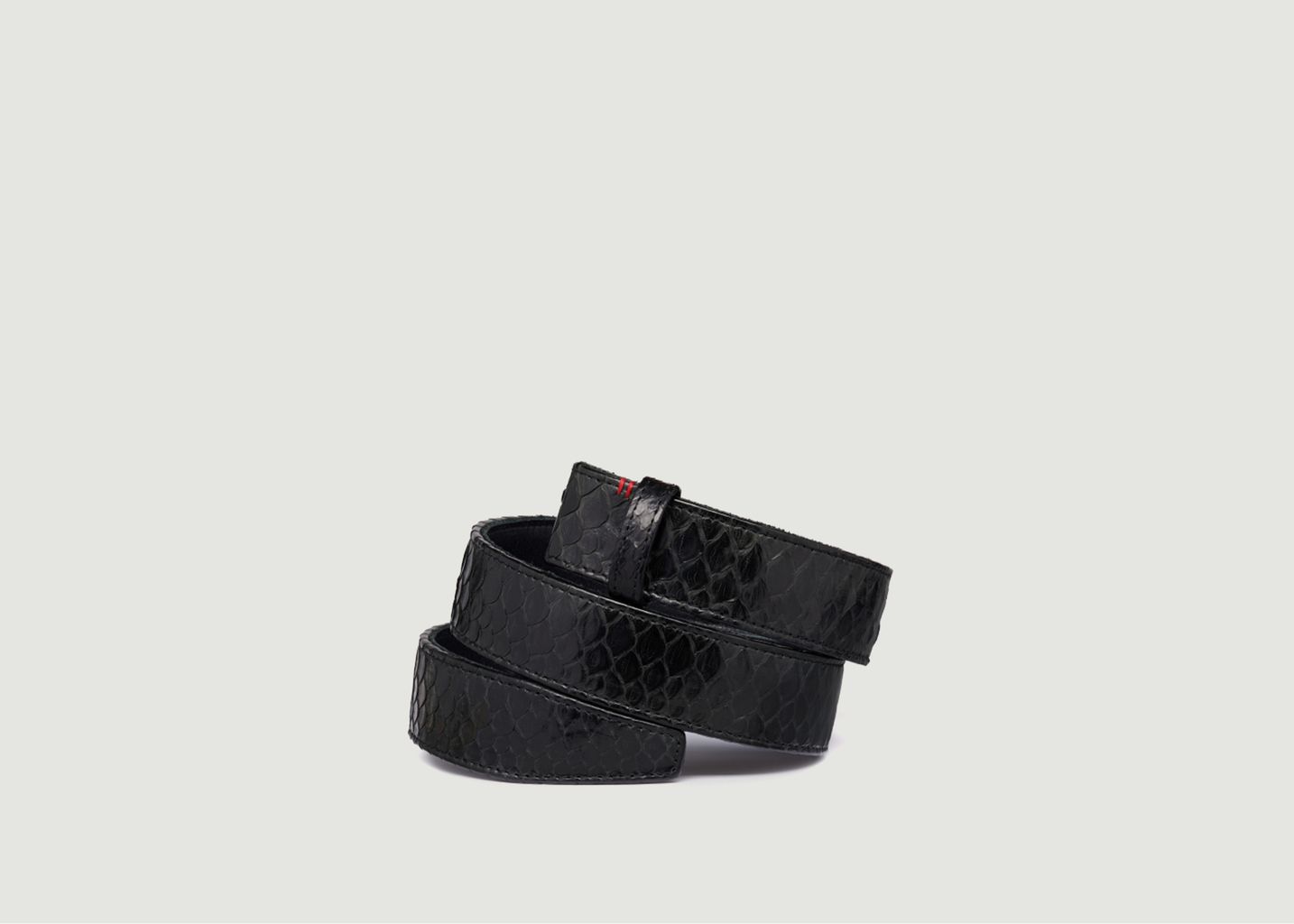 Python leather belt with turtle buckle - Claris Virot