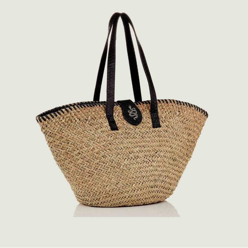 Cabas en Osier Zoe Snake Noir Claris Virot | L�??Exception
