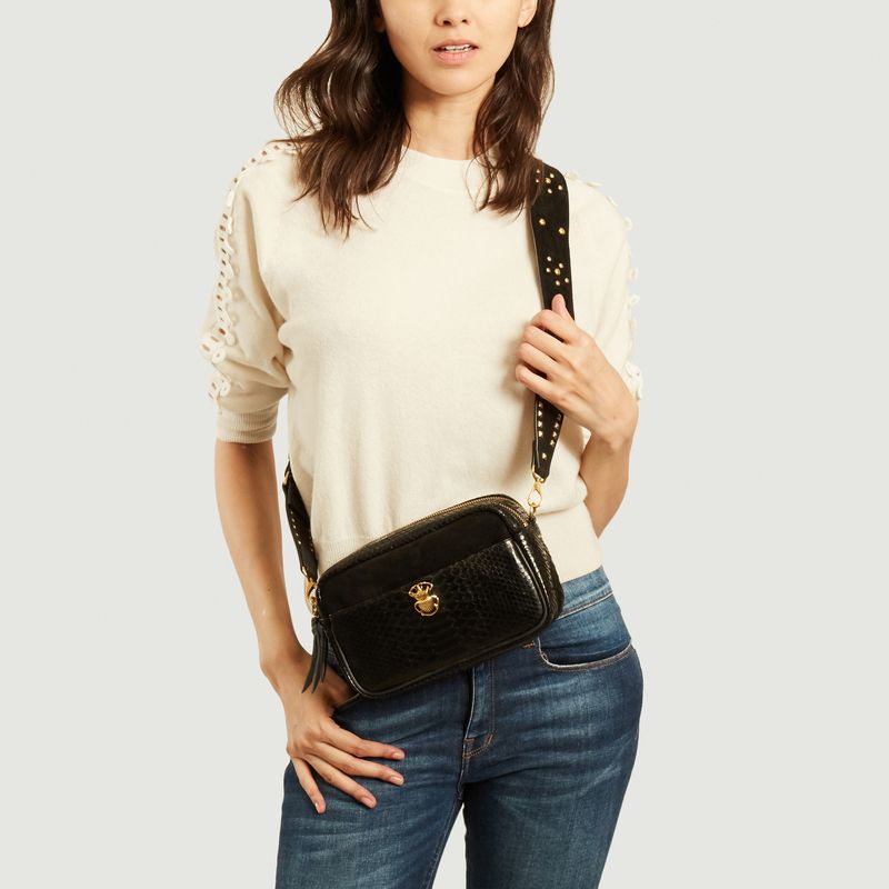 Lily python and suede leather bag - Claris Virot