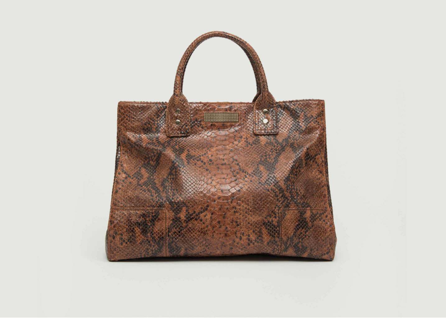 Clio Python Effect Leather Tote Bag - Clio Goldbrenner