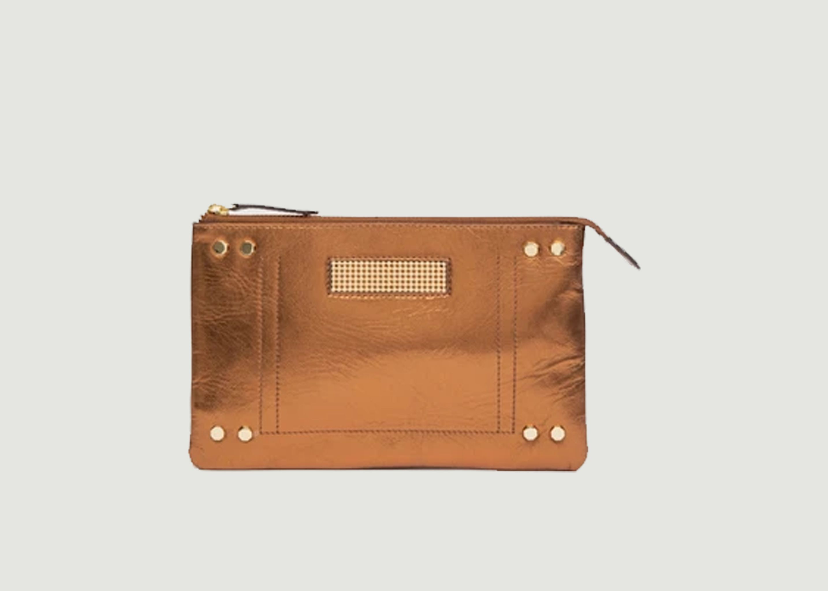 Clio Mini laminated leather clutch bag - Clio Goldbrenner