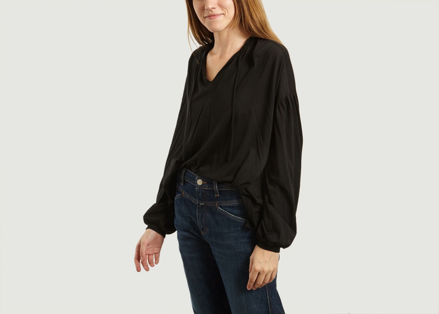 Blouse Manches Longues Nouée Tencel Et Coton - Closed