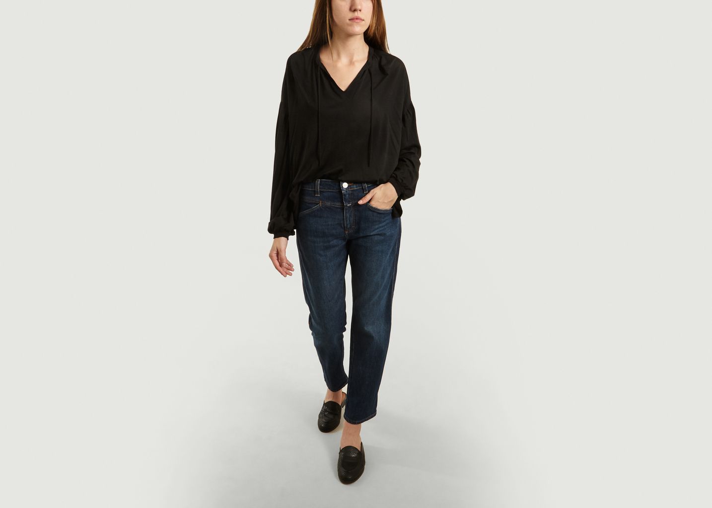 Blouse Manches Longues Nouée Tencel Et Coton - Closed
