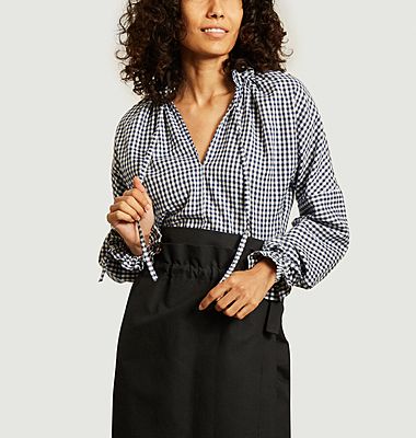 Noemi gingham check pattern blouse