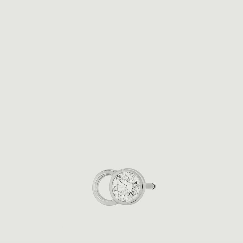 Mono boucle d'oreille CO 0,2 carats en or blanc - Courbet