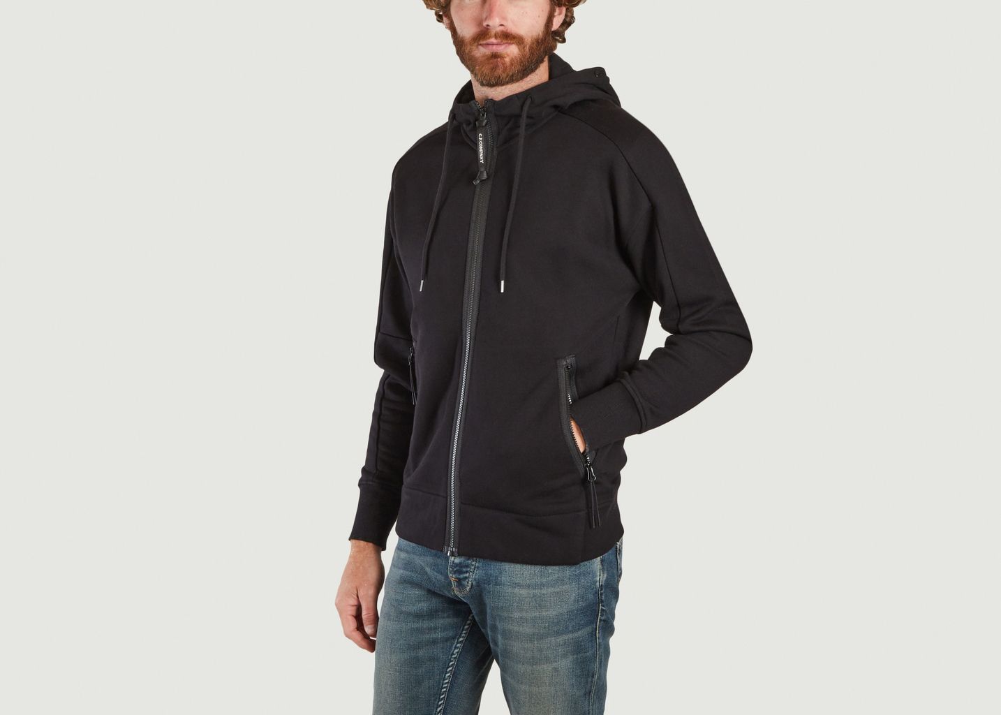 Diagonal Raised Fleece Goggle Hoodie - C.P. COMPANY