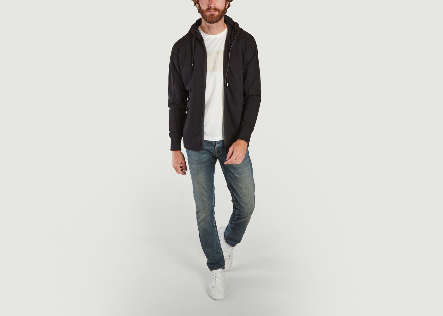 Diagonal Raised Fleece Goggle Hoodie - C.P. COMPANY