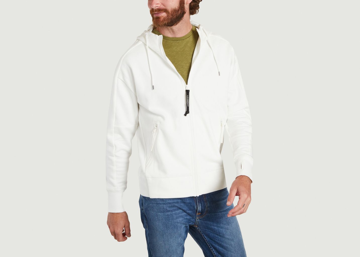 Diagonal Raised Fleece Goggle Hoodie - C.P. COMPANY