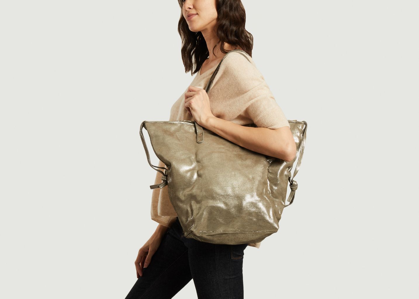 Sac en cuir Doudou M - Craie