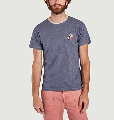 T-shirt à micro rayures en coton bio Manolo