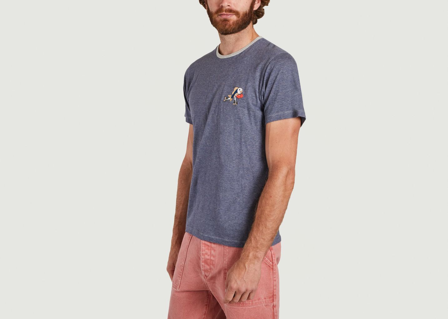 T-shirt à micro rayures en coton bio Manolo - Cuisse de Grenouille