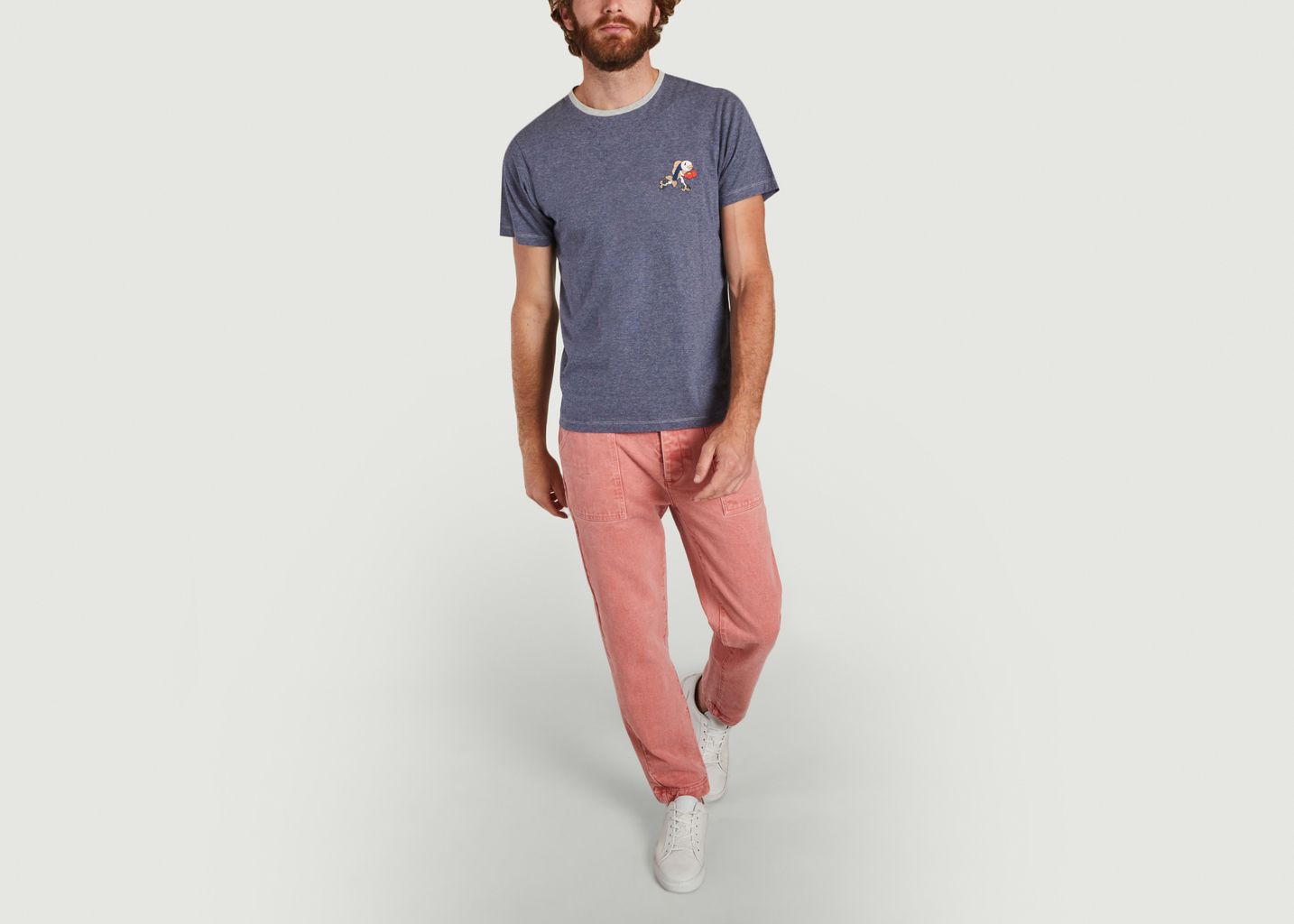 T-shirt à micro rayures en coton bio Manolo - Cuisse de Grenouille