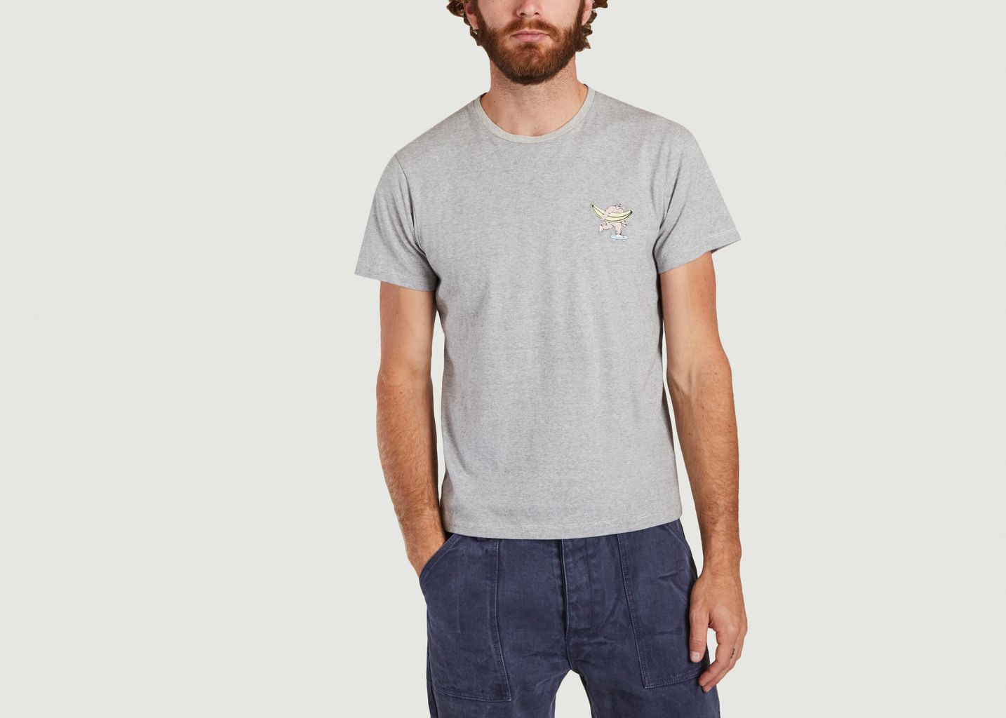 T-shirt à micro rayures en coton bio Manolo - Cuisse de Grenouille