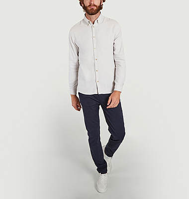 Hellgraues Button-Down-Hemd