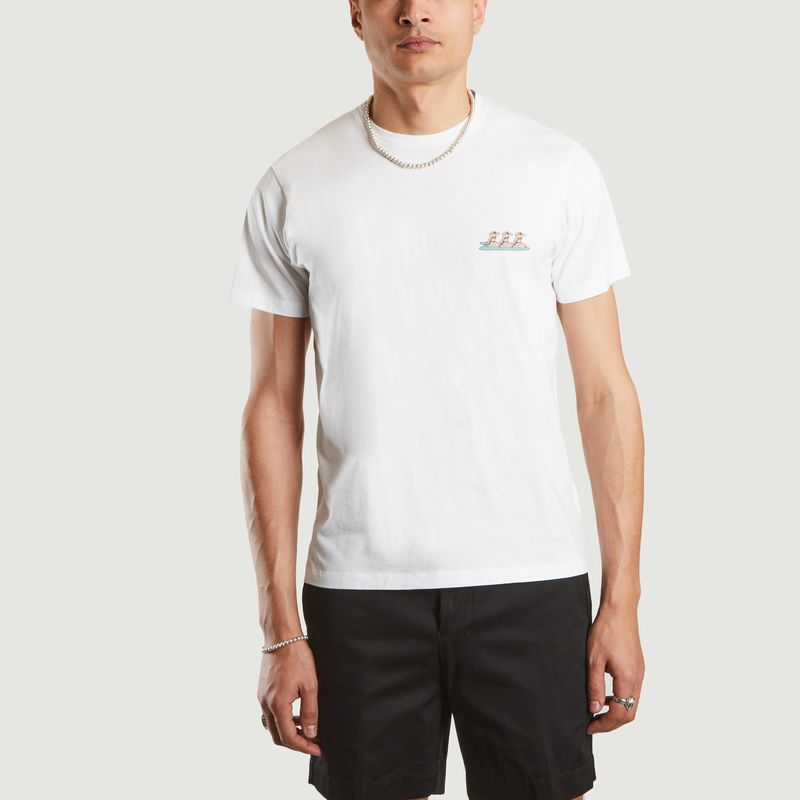 T-Shirt aus Bio-Baumwolle mit Surferinnen-Print Noa - Cuisse de Grenouille