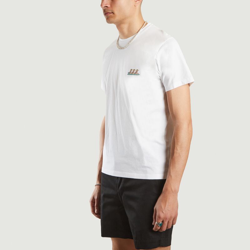 T-shirt en coton bio imprimé surfeuses Noa - Cuisse de Grenouille